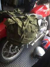 1 PAIR GREEN MOTORCYCLE PANNIERS HEAVY DUTY CANVAS GRADE 2 USED [54013]