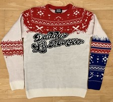 Large 38" Harley Quinn Xmas Christmas jumper sweater Gotham Suicide Squad Joker