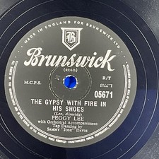 Peggy Lee, MR. Wonderful/ the Gypsy With Fire in HIS Shoes 78 RPM 10" Record