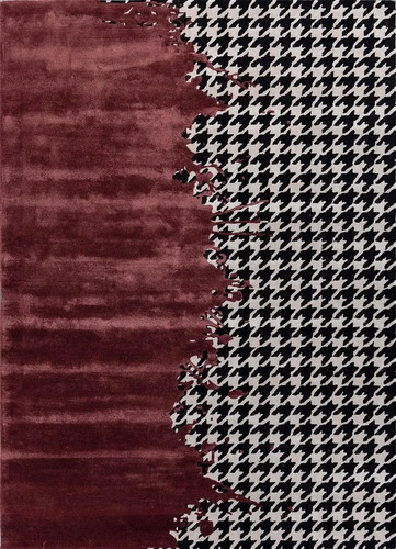 Houndstooth rug hand tufted - rug, hand-tufted