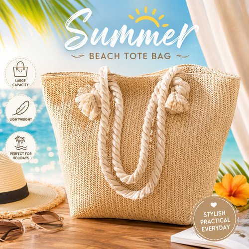 Summer beach tote bag large - beach,