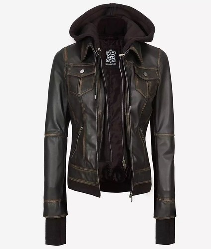 Women vintage removable hood - women's,