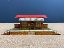 VINTAGE HORNBY TIN PLATE TRAIN RAILWAY STATION WITH BUY BRITISH SIGNS