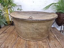 XL Large Round Galvanised Metal Feeder Trough Garden Planter Tub Wildlife Pond