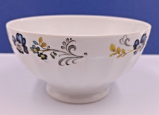 Vintage French Porcelain Café au Lait Coffee Bowl Blue Floral Design  A1971