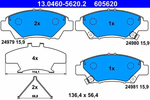 Brake pads 0460 5620 ate - pads,