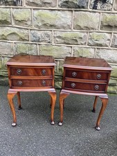 Pair Antique Mahogany 2 Draw