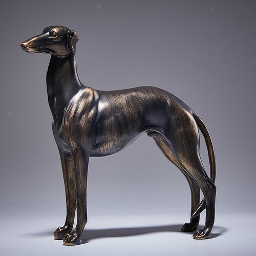 Greyhound dog statue - statue, desk