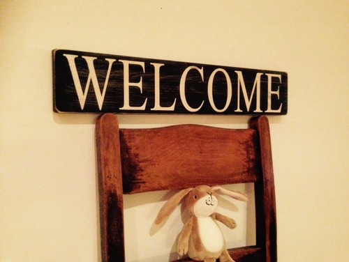 Welcome sign plaque vintage - sign,