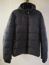 SUPERDRY Sport 55" 3XL XXXL Puffer Mens Hooded Jacket Coat Grey Fleece Lined VGC
