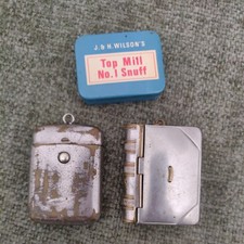 2 x empty Vintage pocket snuff
