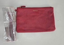 Coccinelle Women’s Wristlet Clutch Bag Light Coral Italian Pebbled Leather NEW