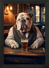 English Bulldog in the Pub