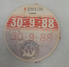 Vintage 1988 Mercedes Tax Disc