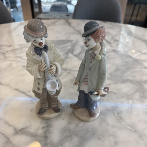 Pair lladro sad - lladro, clowns