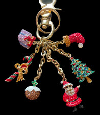 Butler & Wilson Christmas Charms Santa Tree Stocking Pudding Keyring Bag Charm