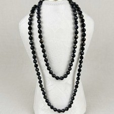 Black Faceted Glass Bead