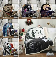 Soft Warm Nightmare Before Christmas Faux Fur Fleece Blanket Throws for Sofa Bed