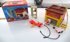 Vintage 1980 Fisher Price 928 Fire Station Complete Playset in Original Box