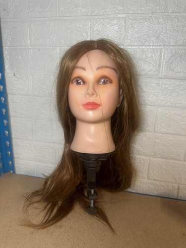 Mannequin head long brown hair - mannequin,