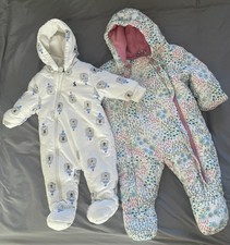 Bundle X2 Baby Snowsuits Padded Fleece Lined. M&S/Joules. 3-6 Months 8kg 17.6lb