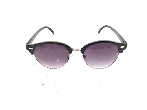 Black chrome round half frame - round,
