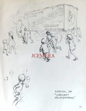 J H DOWD 1941 People of Importance Sketch Print 'Jubilant Jolifications' D/36