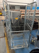 split door 4 sided Heavy Duty  roll cage with wheels Warehouse Trolley Cage Used