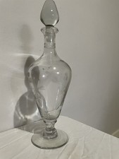 Etched glass decanter with a