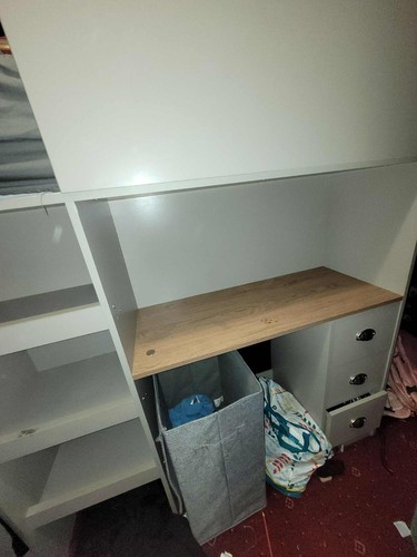 White mid sleeper cabin bed - white,