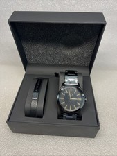 Armani Exchange Men's Black Stainless Steel Bracelet Watch Gift Set. AX7102.
