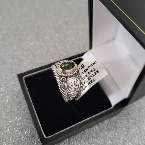 Chrome diopside ring - diopside, in