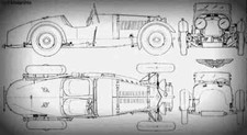 aston martin ulser replica Blueprint Drawing A4 Photo