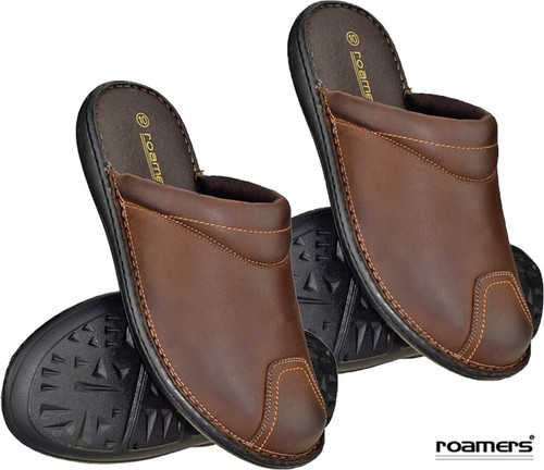 Mens slip leather - leather, clogs