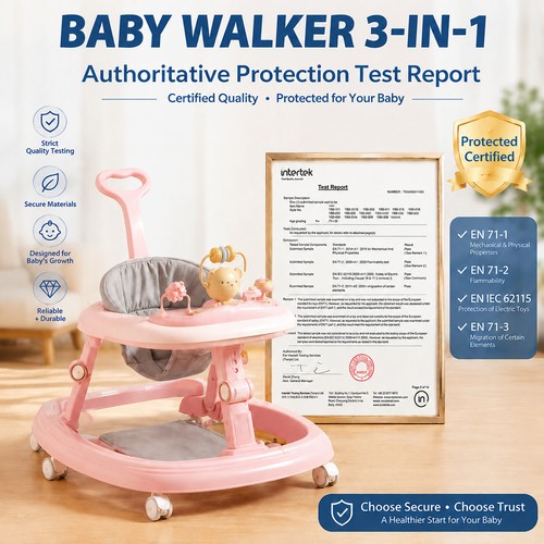 Foldable baby walker - 3-in-1,