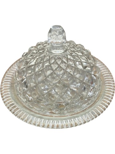Vintage clear glass butter - vintage,