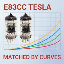 TESLA E83CC (12AX7 ECC83 ECC803S) NOS MATCHED PAIR BY CURVES on uTracer3+