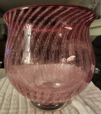 Pink studio art glass vase