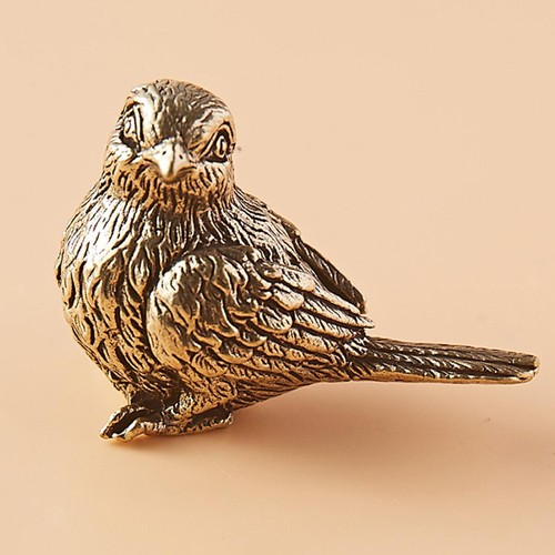 Brass sparrow ornament - sparrow,