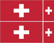 SWITZERLAND FLAGS 2 x 200mm 2