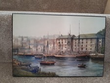 Lovely Print of Harbour with Boats by Kevin Platt. Mounted on board.