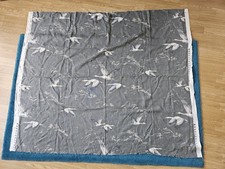 Laura Ashley Fabric Remnant 1.1m x 1.3m Animalia Flying Crane Birds Design Grey