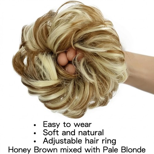Messy bun hair - messy,