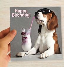 Funny Beagle Birthday Card Party Dog suit Son Daughter Brother Sister Dad Mum
