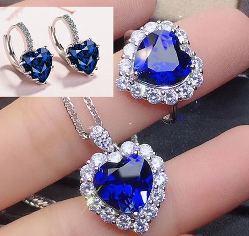Heart crystal pendant - pendant, 925