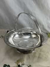 ANTIQUE Edwardian ELKINGTON EPNS silver plated swing handled fruit basket 1912