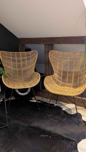 Vintage rattan egg chair - 2x,