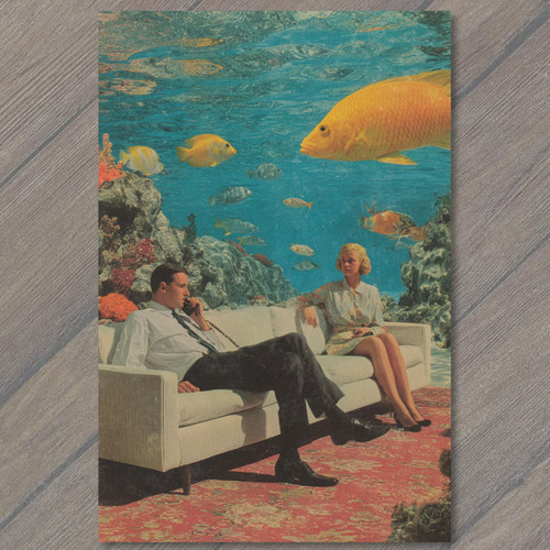 Art print retro underwater - print,