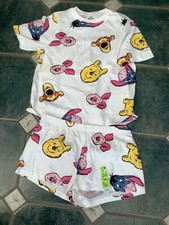 new tags primark winnie pooh disney pyjama set shorts summer M 12/14