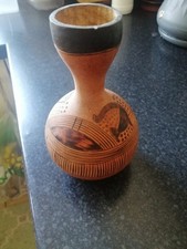 Authentic African Carved Gourd.  Easily Over Seventy Years Old. Internal Intact